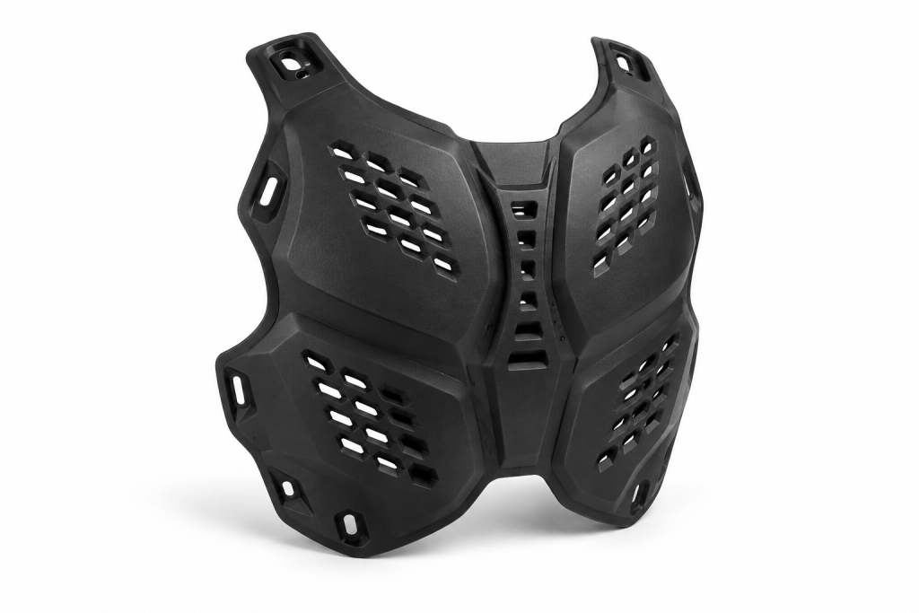 Schematic diagram of the chest protector plastic shell