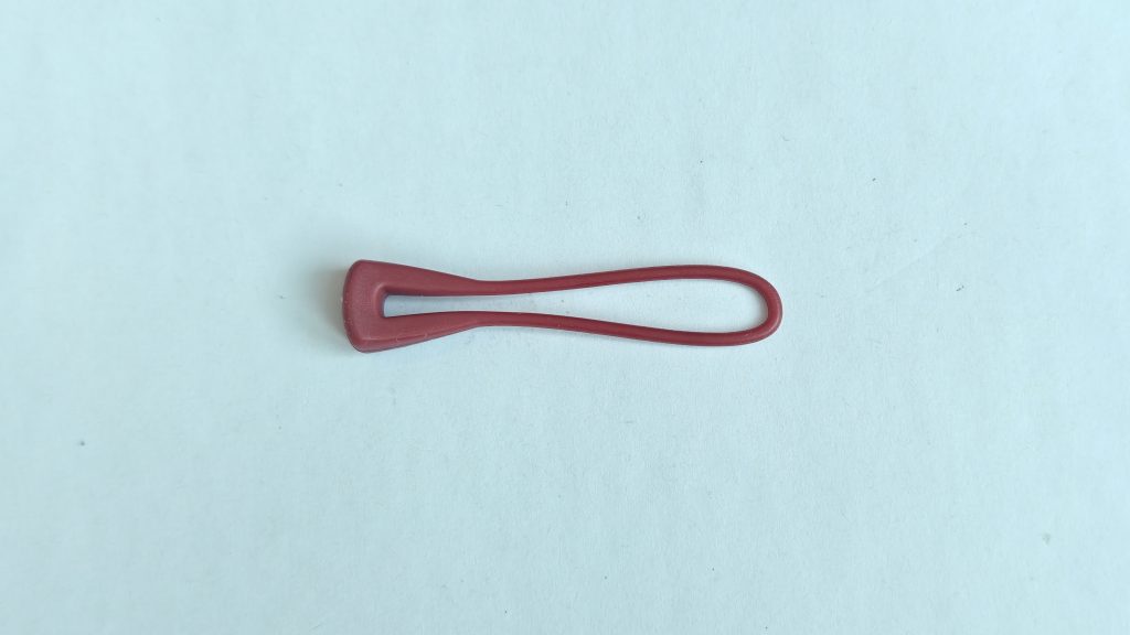 Zipper pull cord, one-piece cutout pull ring, product photo 1